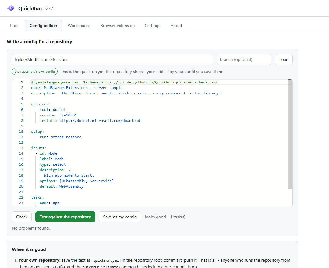 Config builder